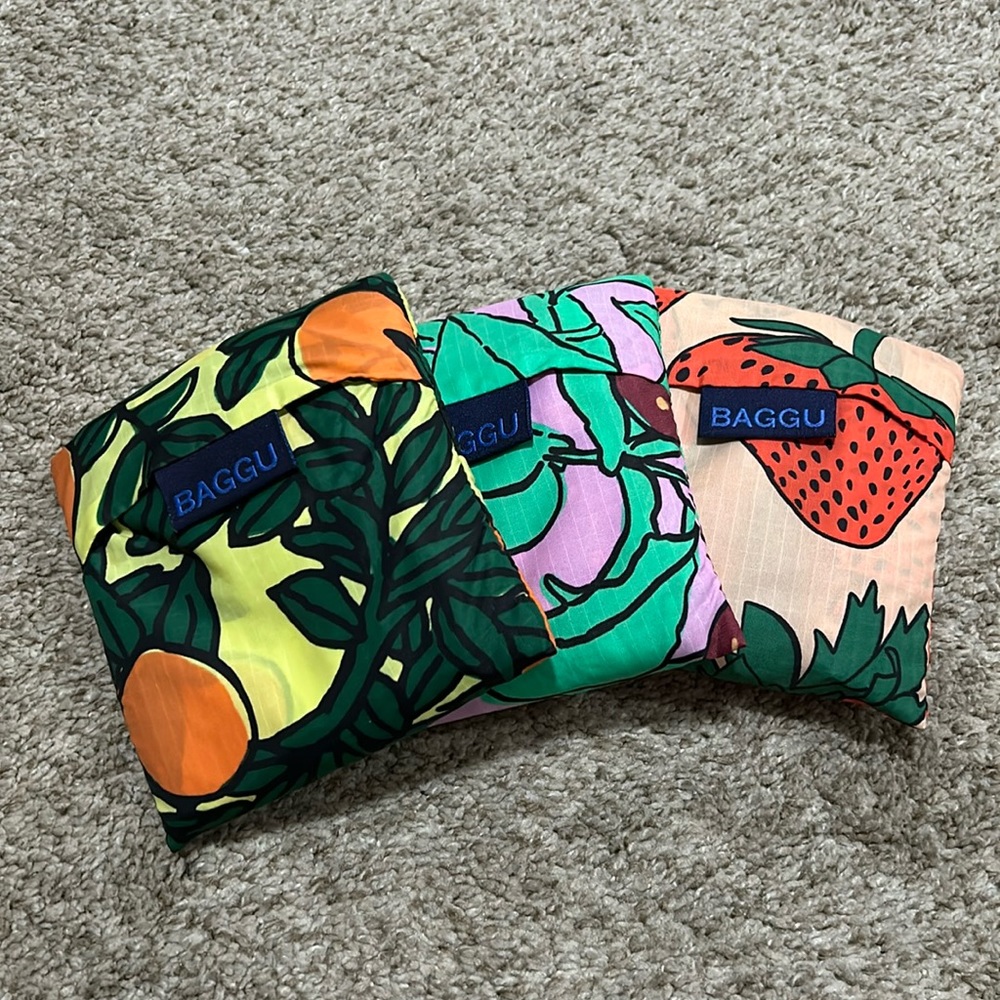 Baggu Standard Reusable Bags Fruit Set Rare